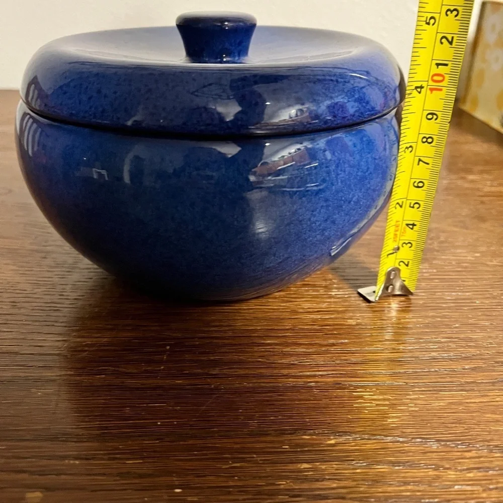 Handmade Cobalt Blue Ceramic Sugar Bowl with Lid – Studio Pottery 5.5”